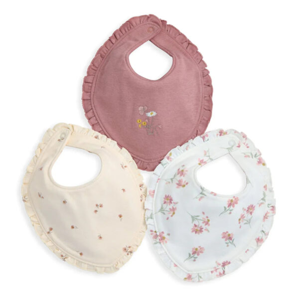 Floral Frill Bibs (Pack of 3)