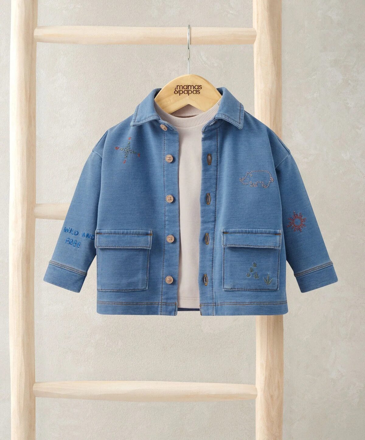 Denim Shacket & T-Shirt