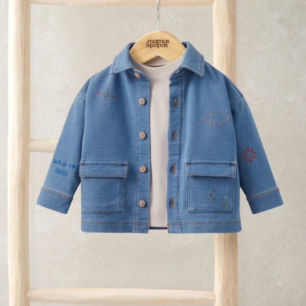 Denim Shacket & T-Shirt