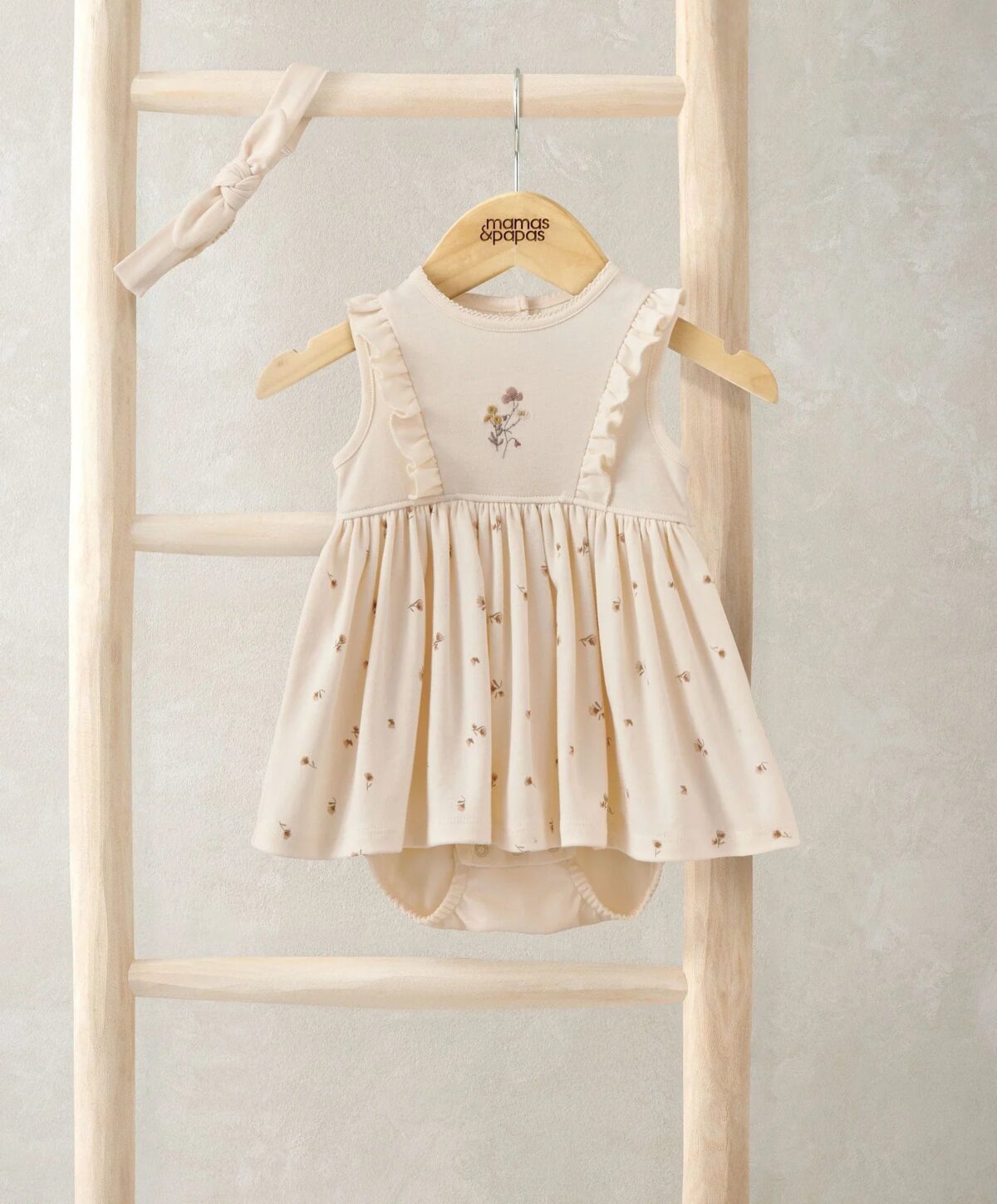 Mock Skirt Romper With Headband