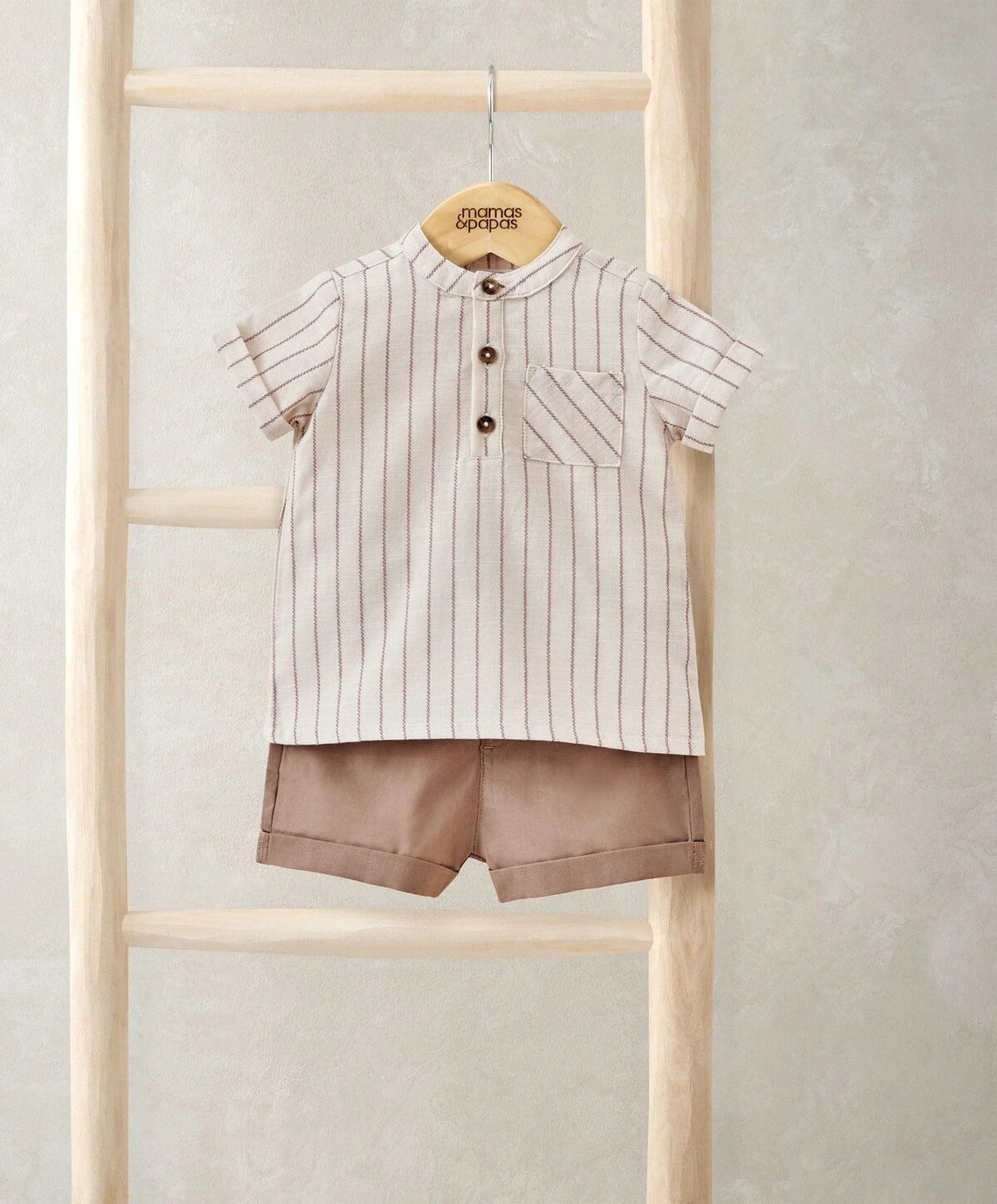 S42LN4AB4_e05bf817-5d14-4055-aafd-6f3ebb756113 Rust Shirt & Shorts Outfit Set