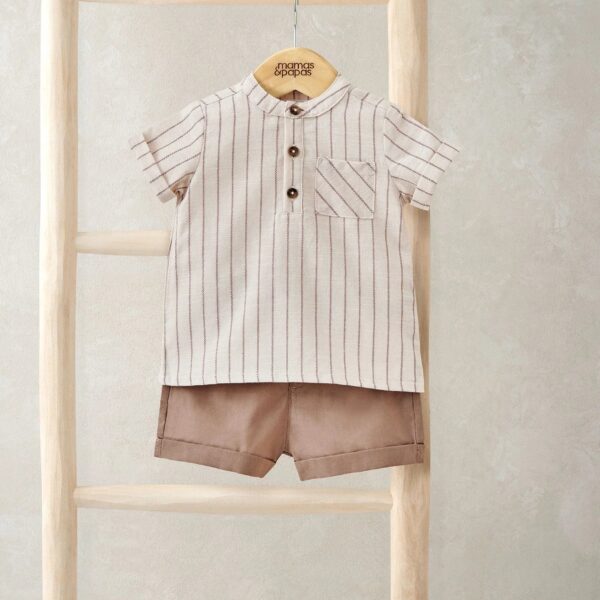 Rust Shirt & Shorts Outfit Set
