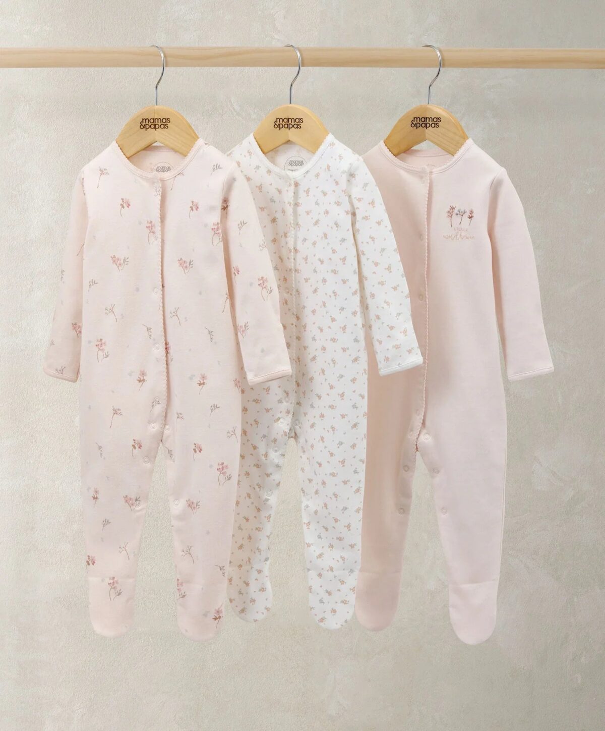 Sleepsuits (Pack of 3) - Wildflower Floral Prints