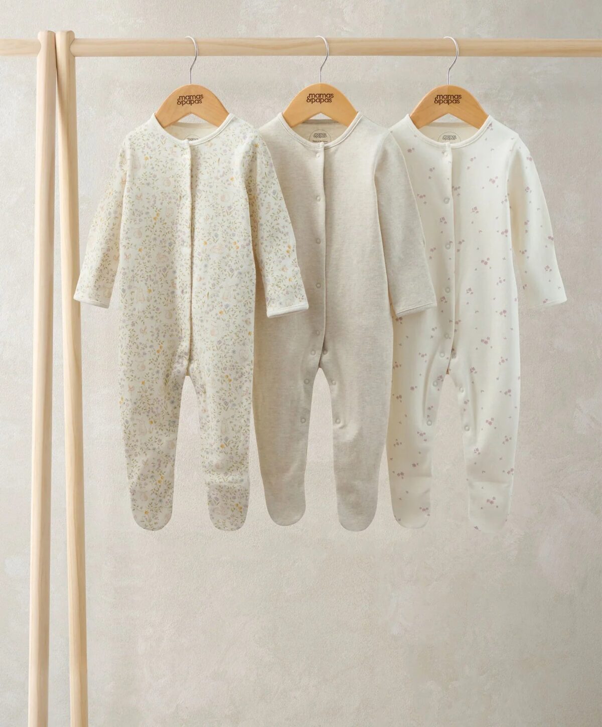 S79FM7IB1_30874d8e-ec0f-4b8d-bce6-9774fa7c739b Bunny Sleepsuits (Pack of 3)