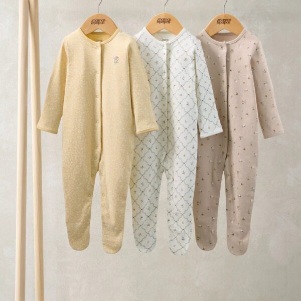 Heritage Floral Sleepsuits (Pack of 3)