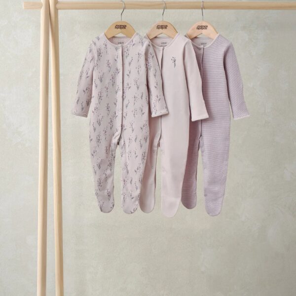 Lavendar Sleepsuits (Pack of 3)