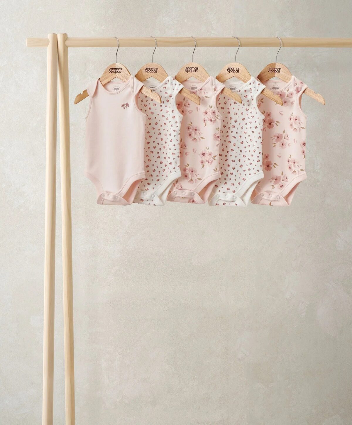 S79GN5PB1_b9330814-ac8e-48b8-9021-5225daac55ea Watercolour Short-Sleeved Bodysuits (Pack of 5)