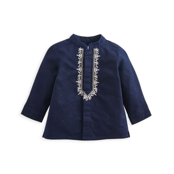 Navy Embroidered Eid Shirt