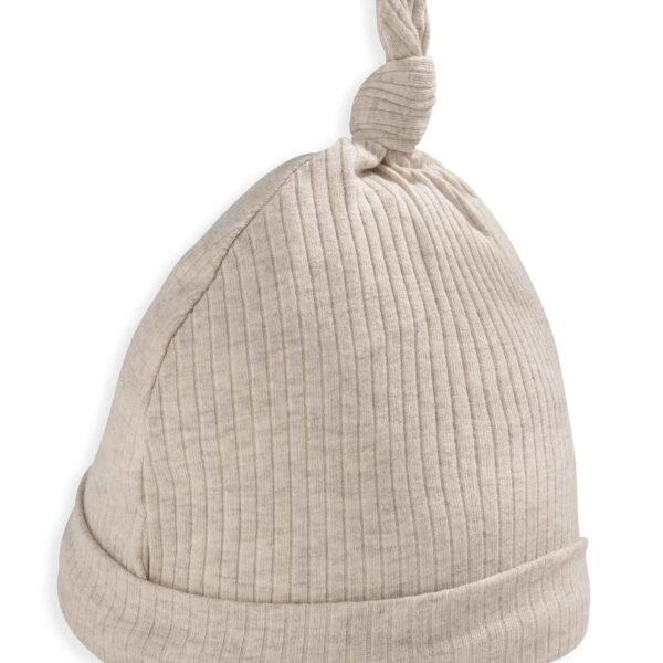 Organic Cotton Ribbed Hat - Oatmeal