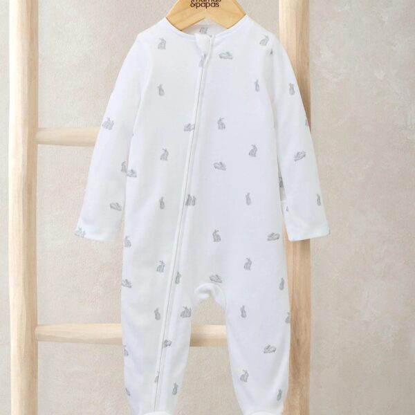 Bunny Print Zip All In One
