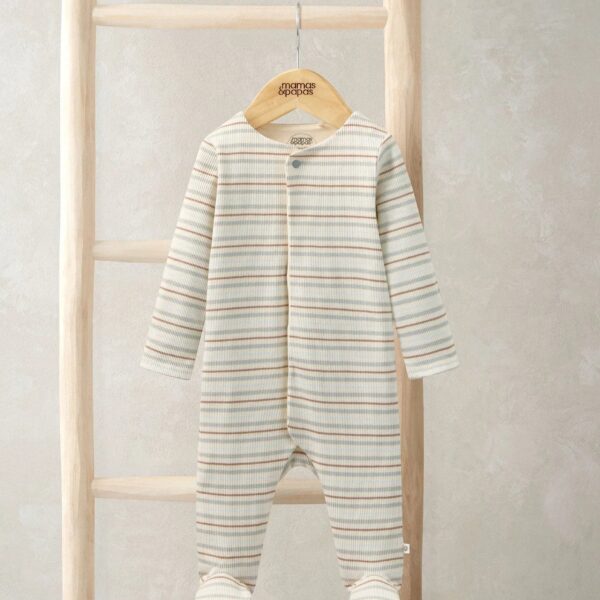 Ribbed Stripe Sleepsuit