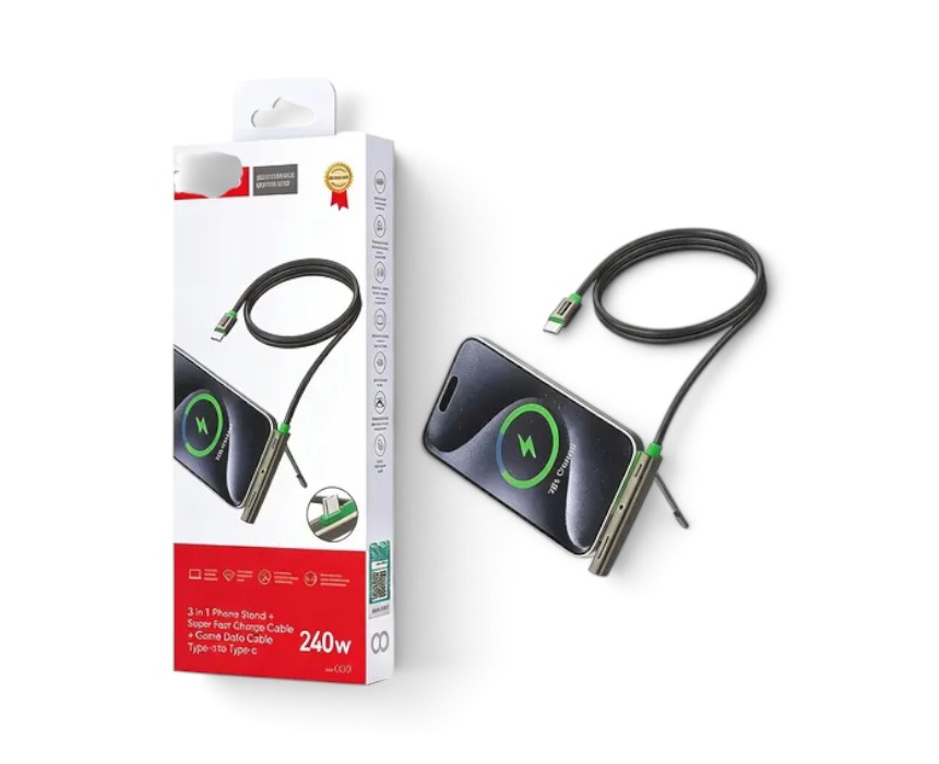TRANYOO-CABLE-STAND-1.jpg 3-in-1 Super Fast Charging Cable Stand - Image 1