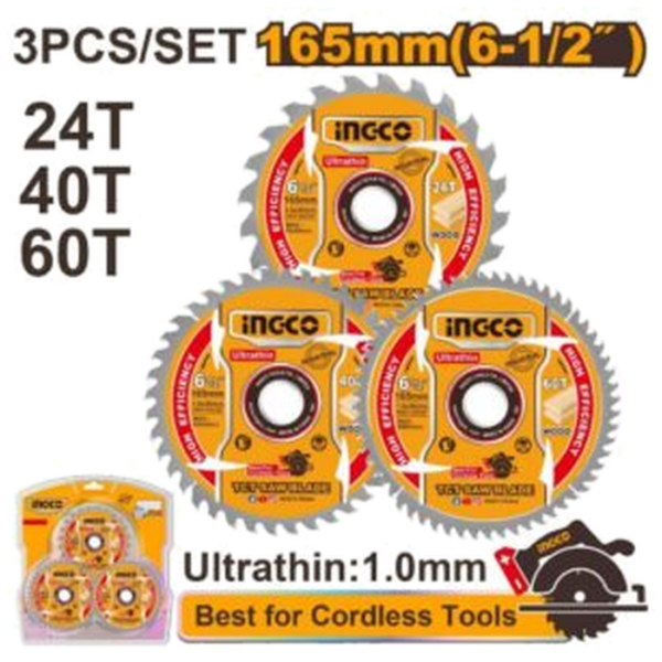 TCT Saw Blade Set INGCO 165MM