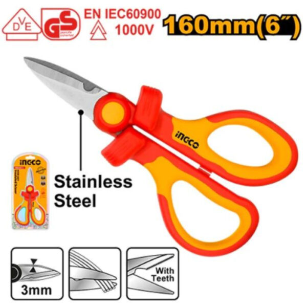 Insulated Scissors INGCO 6'' 1000V