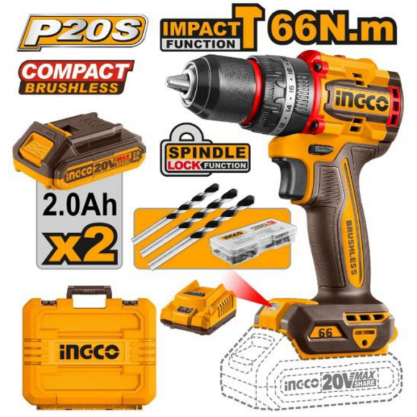 Brushless Impact Drill INGCO