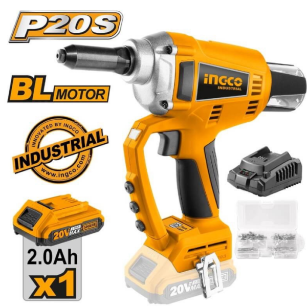 Cordless Rivet Gun Brushless 20V INGCO