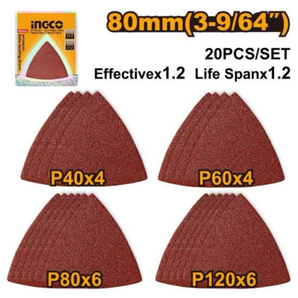 Triangle Sanding Sheets Set INGCO