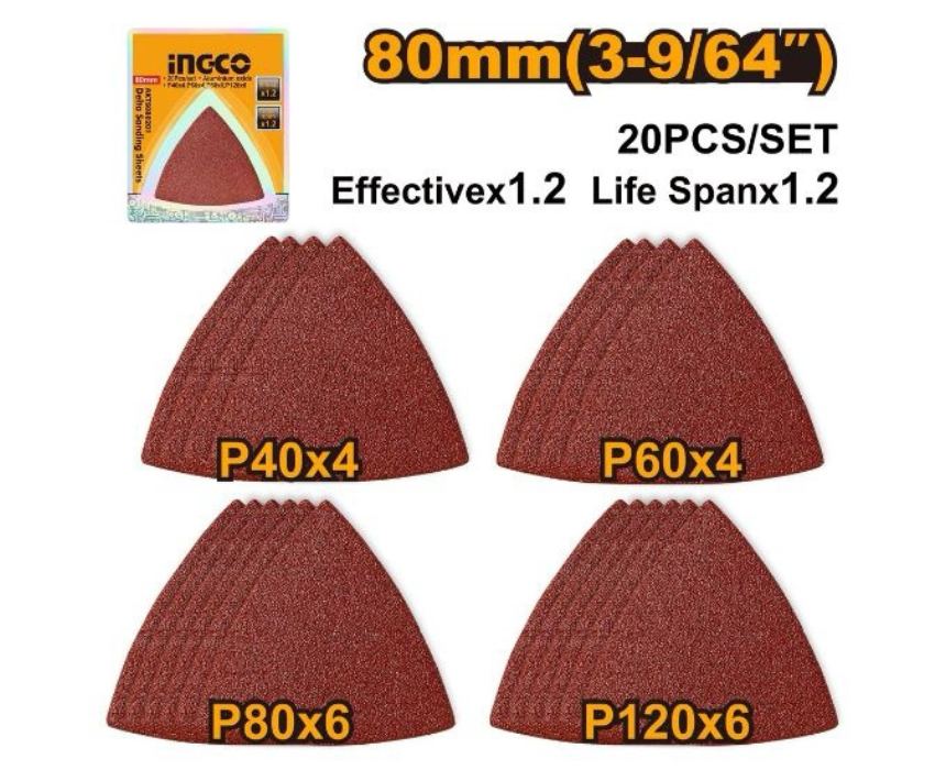 Untitled design (36) Triangle Sanding Sheets Set INGCO - Image 1