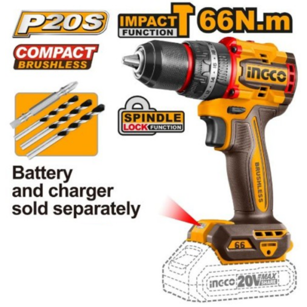 Brushless Impact Drill INGCO