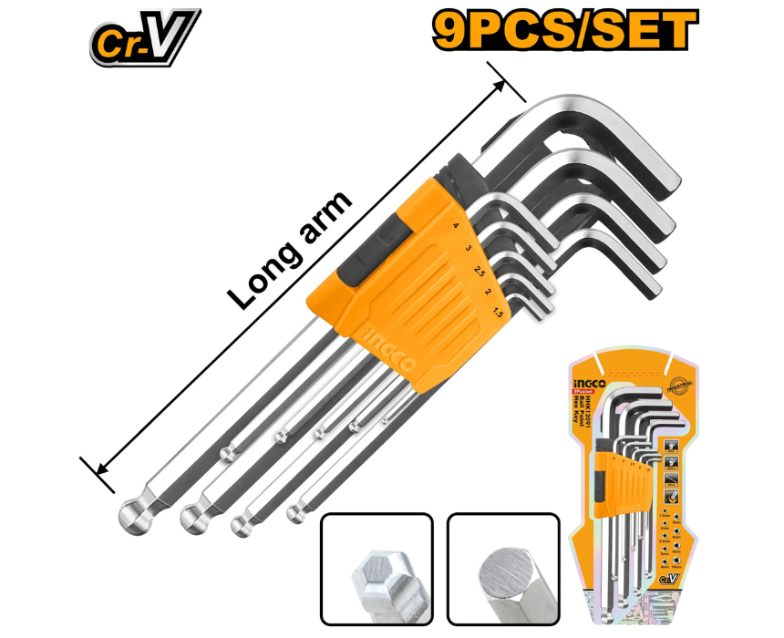 Untitled design (41) Long Ball Hex Key Set INGCO - Image 1