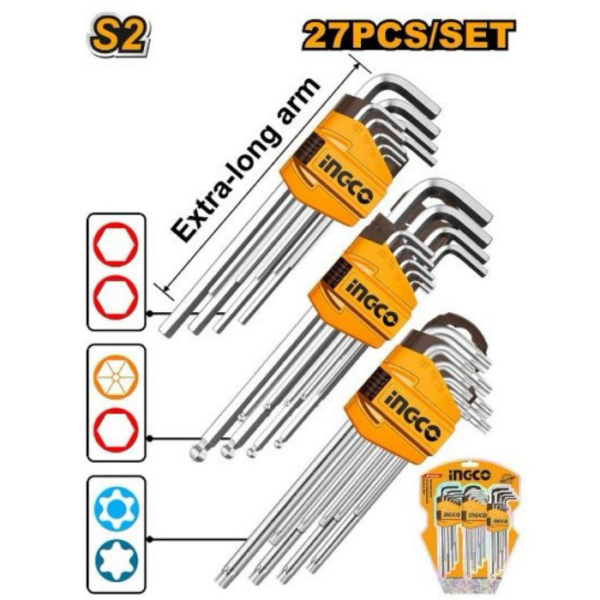 Extra Long Hex Key Set INGCO