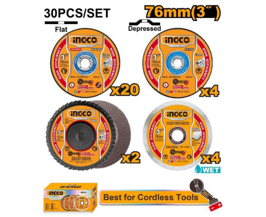 Untitled design (53) Mini Cutting Disc Set INGCO - Image 1