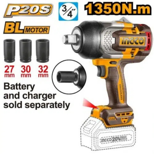 Brushless Cordless Impact Wrench INGCO