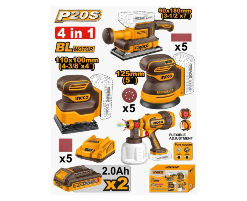 Untitled design (81) Cordless Sander Combo Kit INGCO - Image 1