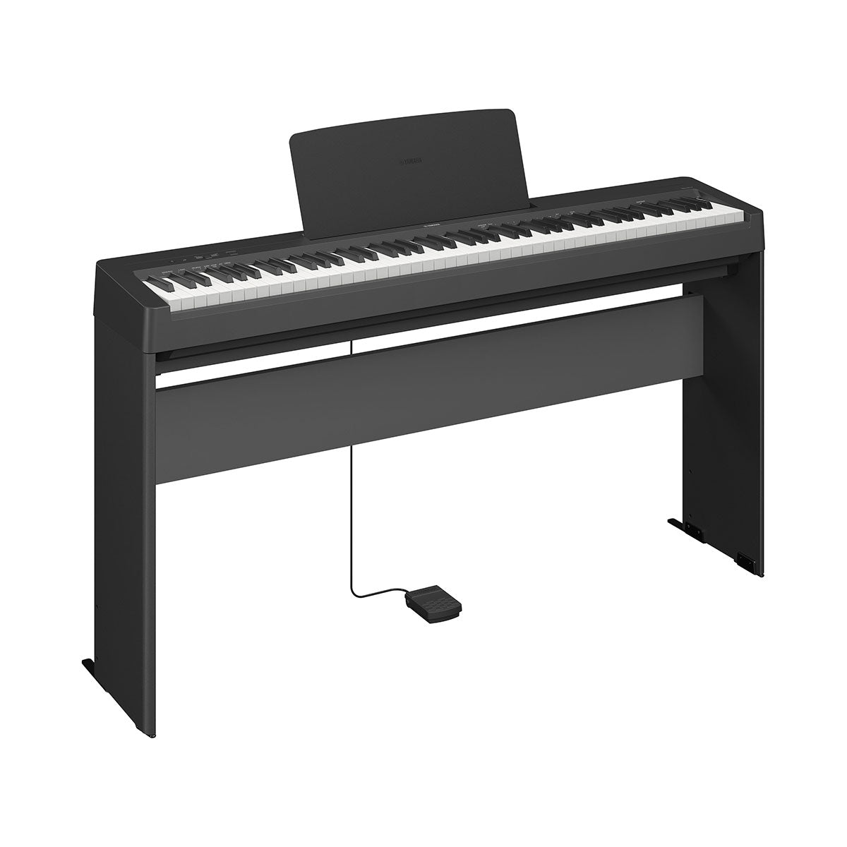 Yamaha-p-145-with-wooden-stand-and-sustain-pedal Yamaha P-145 Portable Digital Piano with Wooden Stand