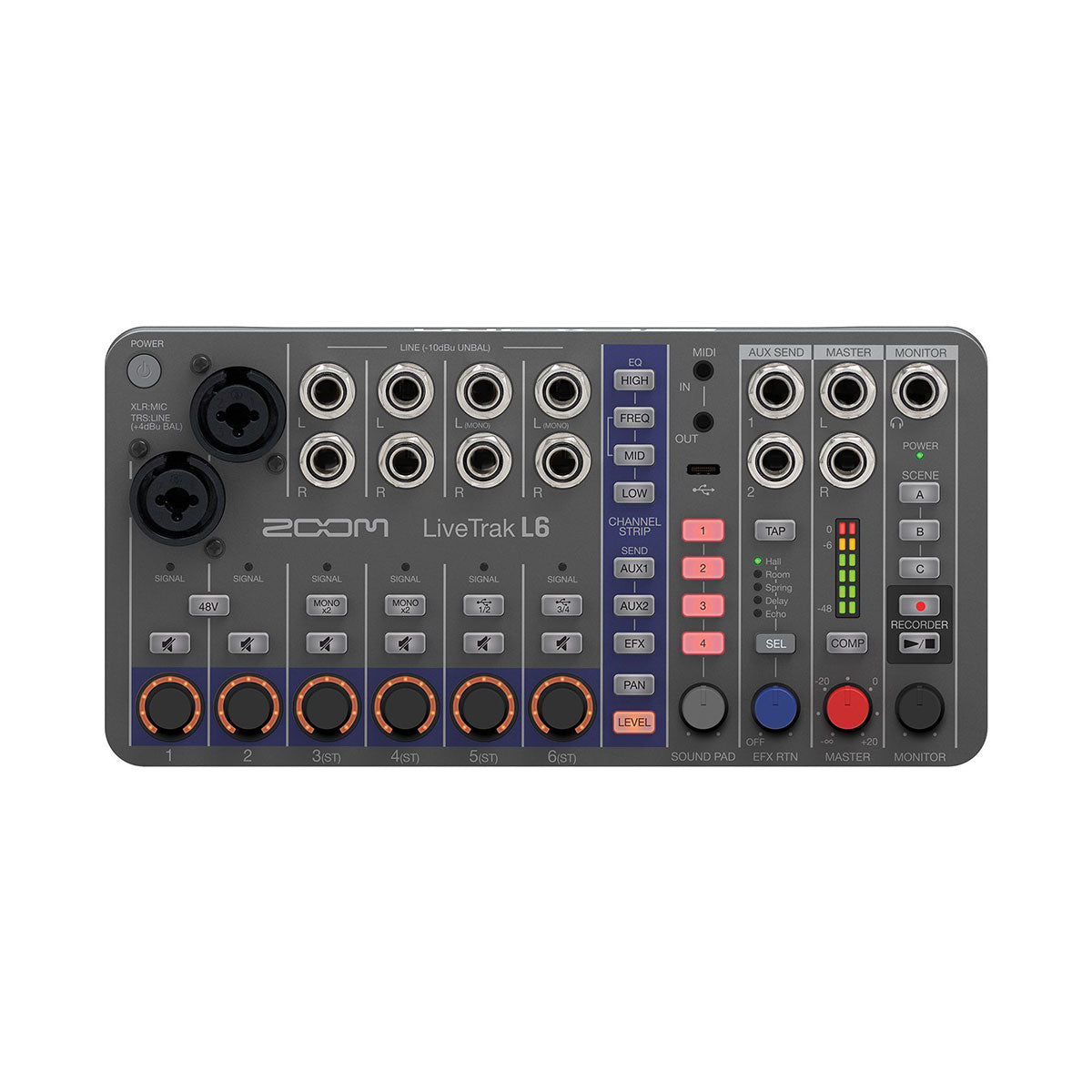 Zoom-L6-front Zoom L6 LiveTrak 10-Channel Digital Mixer/Recorder