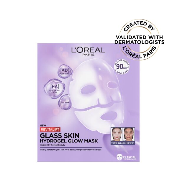 L'Oreal Paris Revitalift Glass Skin Hydrogel Glow Mask In Only 90 Minutes, 1pc.
