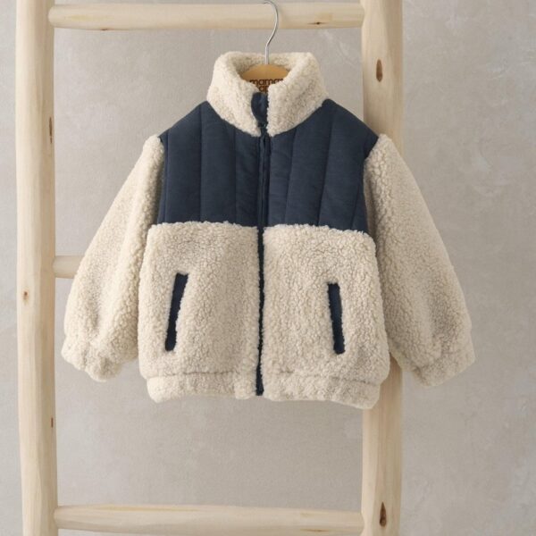 Borg Jacket - Black/Beige