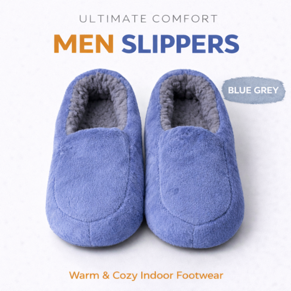 A. Men Slippers: Blue grey
