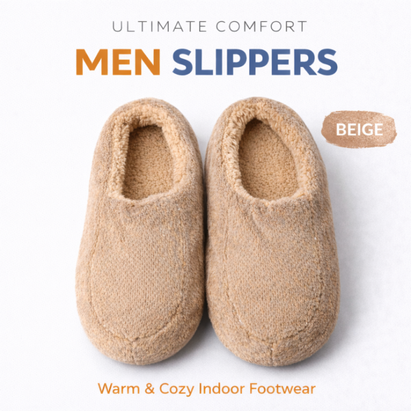 A. Men Slippers: Beige