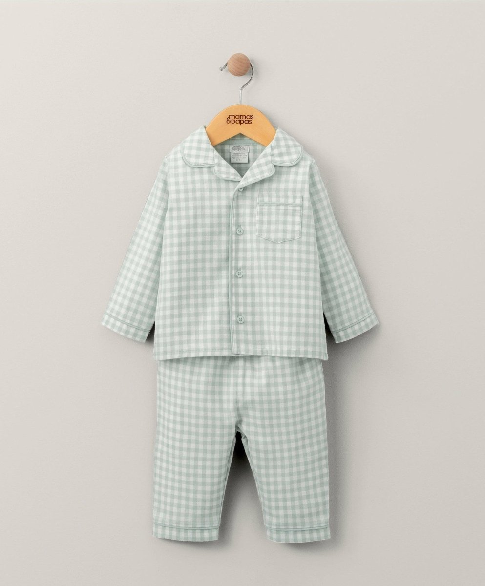 check-woven-pyjamas-blue-sleepsuit-mamas-papas-mamas-papas-lb-6825110 Check Woven Pyjamas - Blue