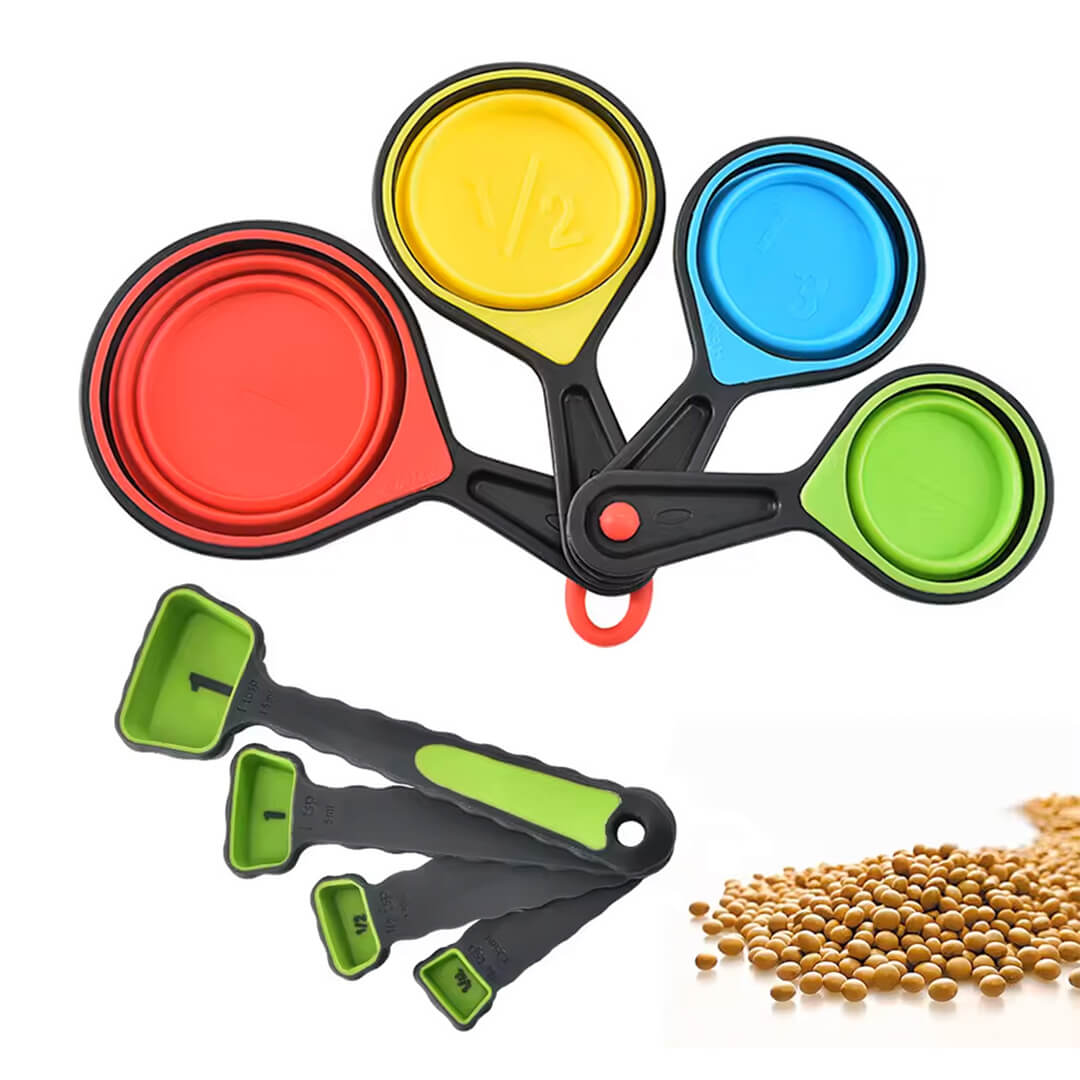 collapsible-silicone-measuring-cups-spoons-set-8-pieces-8.jpg Collapsible Silicone Measuring Cups & Spoons – Set of 8 pieces - Image 1