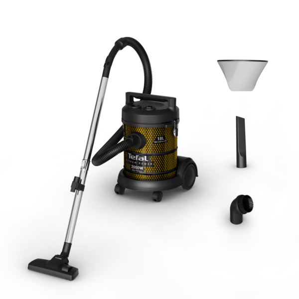 Drum X-Power, Bagless, Multi-surface nozzle, Built-in Dust Blower, Crevice Tool