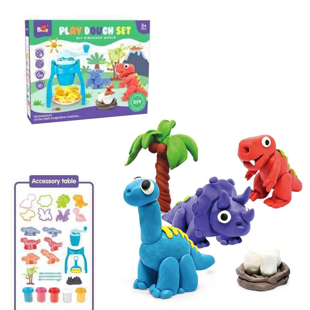 dinosaur-_playdough-modeling-toy-set-6.jpg Dinosaur World Play Dough Modeling Toy Set - Image 1