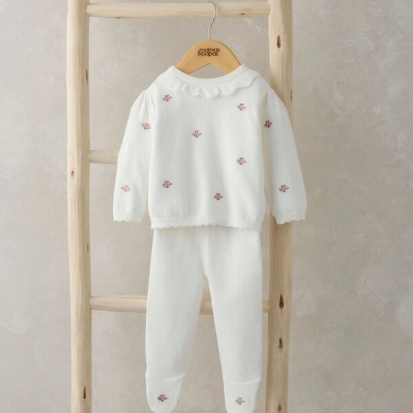 Embroidered Knit Outfit Set