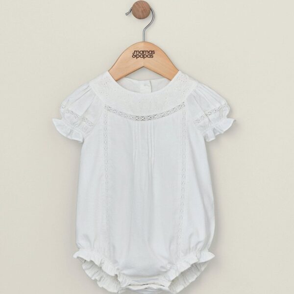Embroidered Romper - White