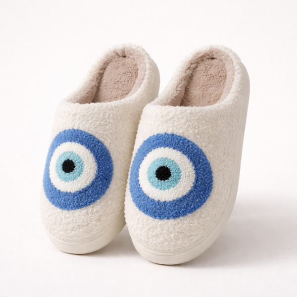 A. Chenille Slippers: Blue Eye