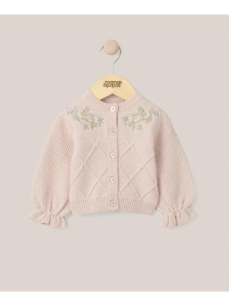 floral-embroidered-cardigan-pink-cardigan-mamas-papas-mamas-papas-lb-9079244 Floral Embroidered Cardigan - Pink
