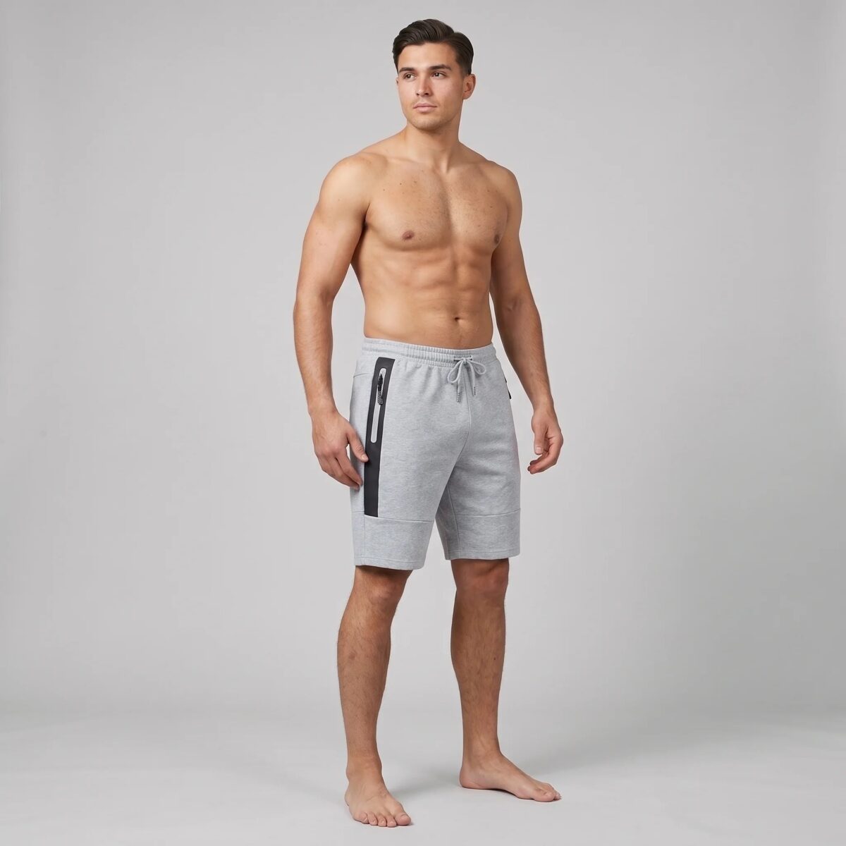 fw373105_52e7c9be-6ea0-4b45-9e4e-b335c59b4830-1.jpg Peak Men Shorts Cotton Knitted With Thermo Zip Up Pocket - Image 1
