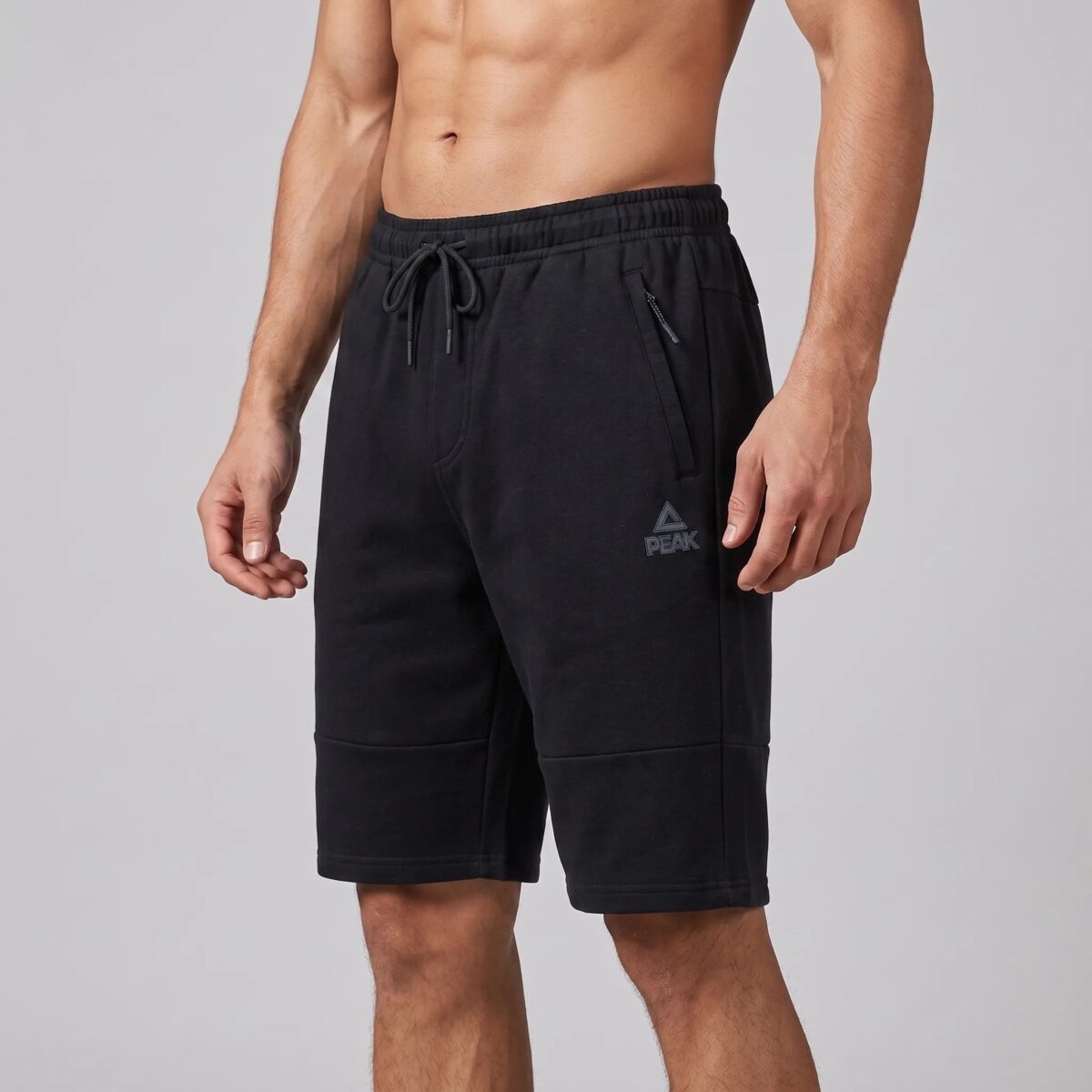 Peak Men Shorts Cotton Knitted With Thermo Zip Up Pocket - Image 