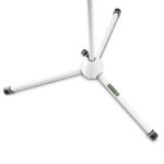 Gravity Microphone Stand with Folding Tripod Base and 2-Point Adjustment Telescoping Boom, White - Image 