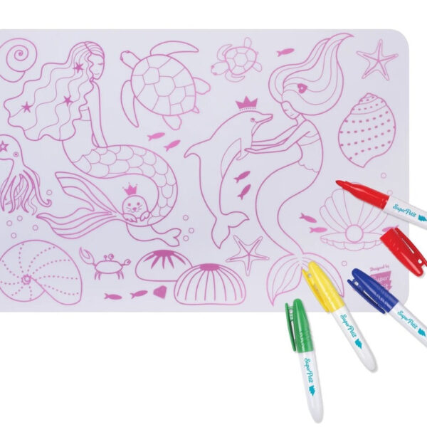 Coloring Mat (5 Erasable Markers - Mermaid)