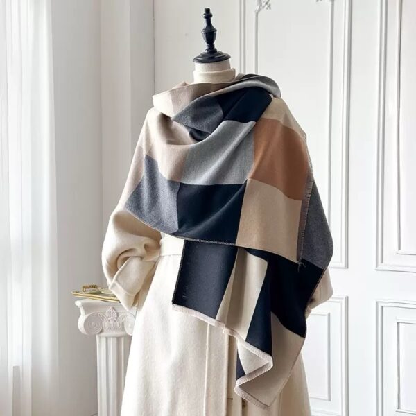 A. Cashmere Scarf: Chic Checkmate Beige