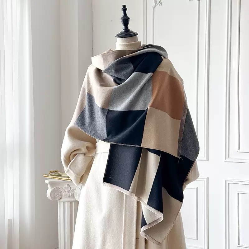 img_4900 A. Cashmere Scarf: Chic Checkmate Beige