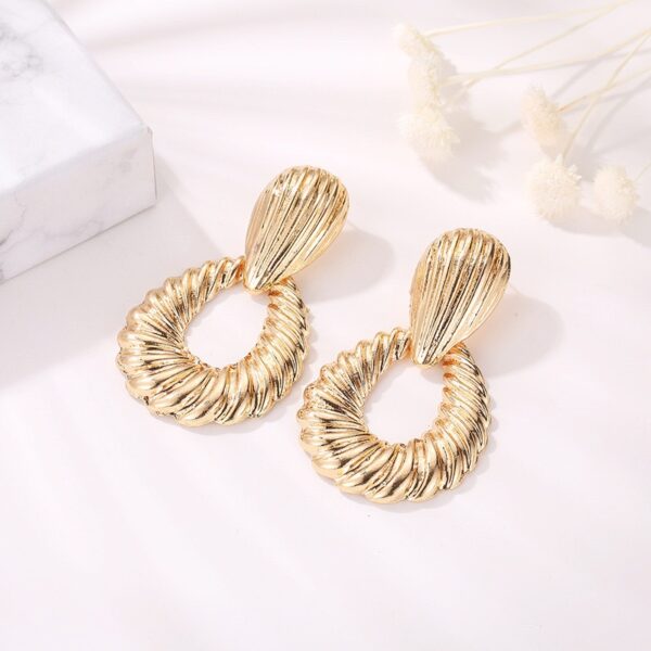 Chunky Metal Earrings: Vienna Gold