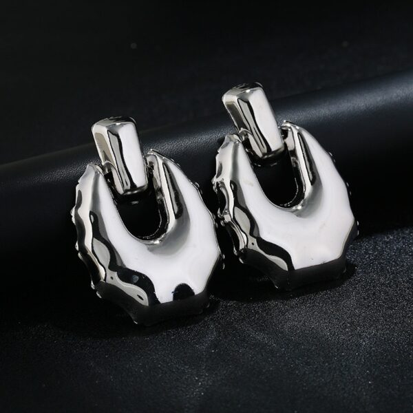 Chunky Metal Earrings: Tina Silver